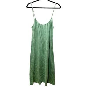 Enza Costa Green Sleeveless Silky Tank Slip Midi Dress Size Medium